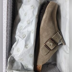 Suede Buckle Slip-On Men’s Shoe in Taupe